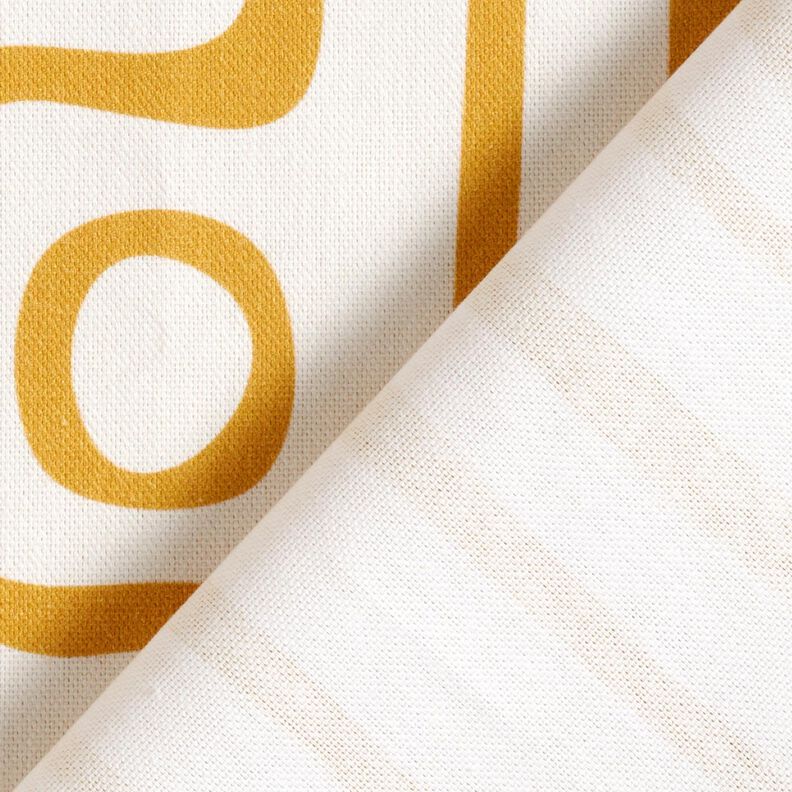 Tecido para decoração Meio linho Panamá Padrão às riscas abstrato – mostarda/natural,  image number 4