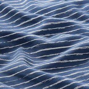 Jersey de algodão Riscas rabisco – azul ganga | Retalho 50cm, 