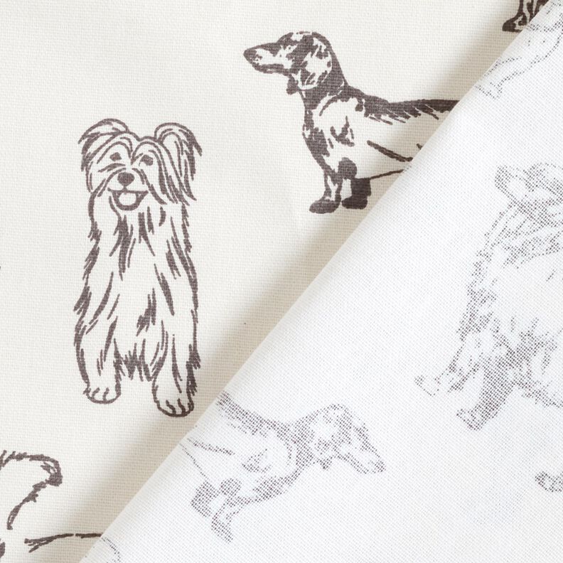 Tecido para decoração Lona Cães – creme/cinzento,  image number 4