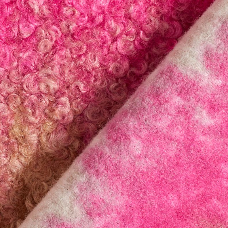 Tecido para sobretudos Malha Bouclé gradiente – caju/pink,  image number 4
