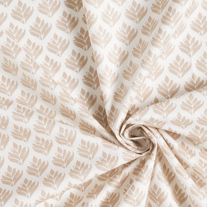 Algodão revestido Leques abstratos – branco/caju,  image number 3