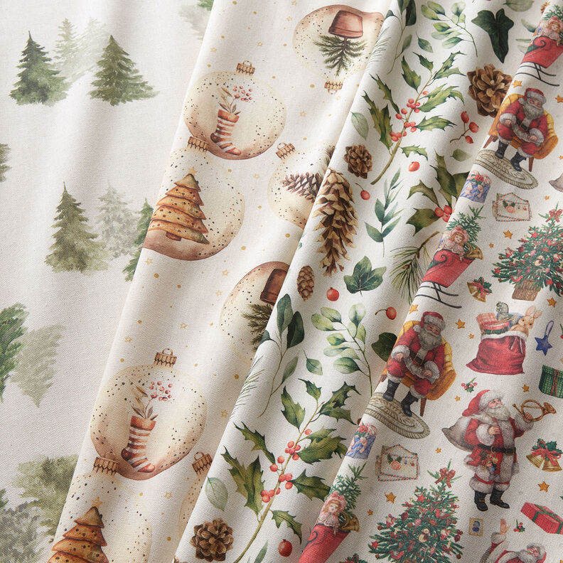 Tecido para decoração Meio linho Panamá Época de Natal nostálgica – natural/vermelho,  image number 5