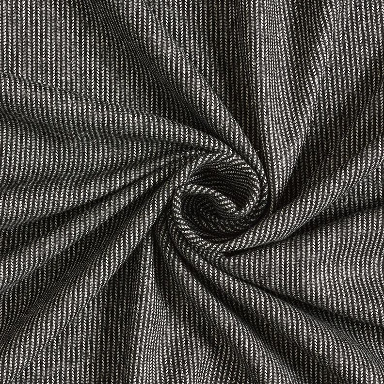 Tecido para calças mistura de lã e riscas melange – preto/branco,  image number 1