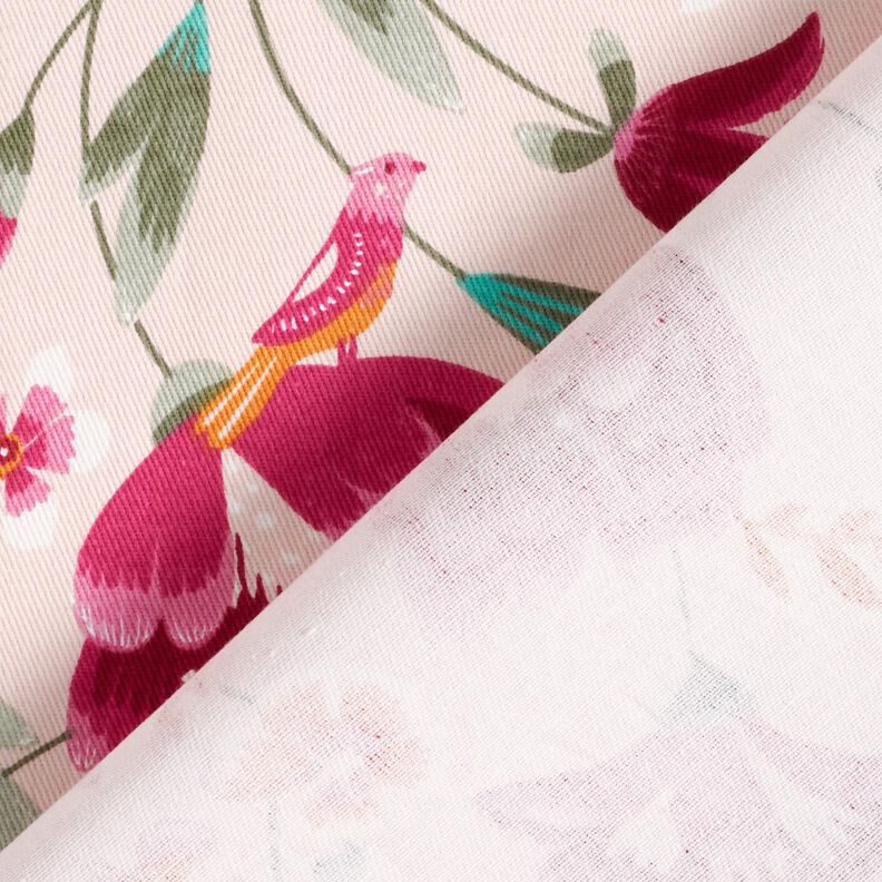 Tecido para decoração Sarja de algodão Flores da primavera – rosé/framboesa,  image number 4