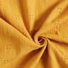 Musselina/ Tecido plissado duplo Bordado inglês Corações – amarelo-caril,  thumbnail number 3