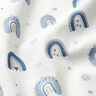 Tecido de algodão Popelina Lindos arco-íris – azul/branco,  thumbnail number 2
