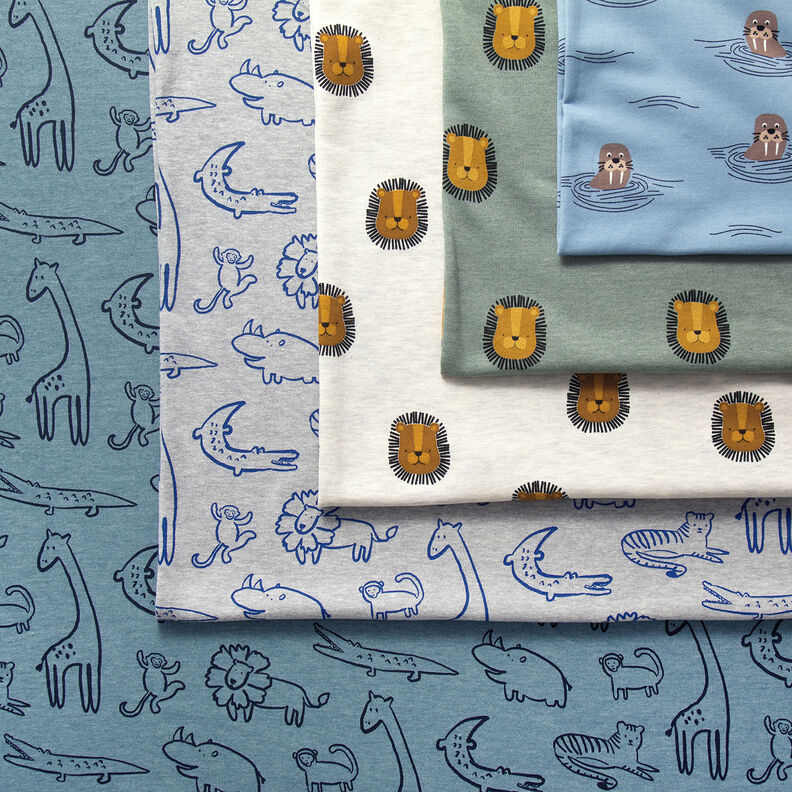 Sweatshirt Animais de safari | by Poppy – cinzento-prateado/azul real,  image number 5