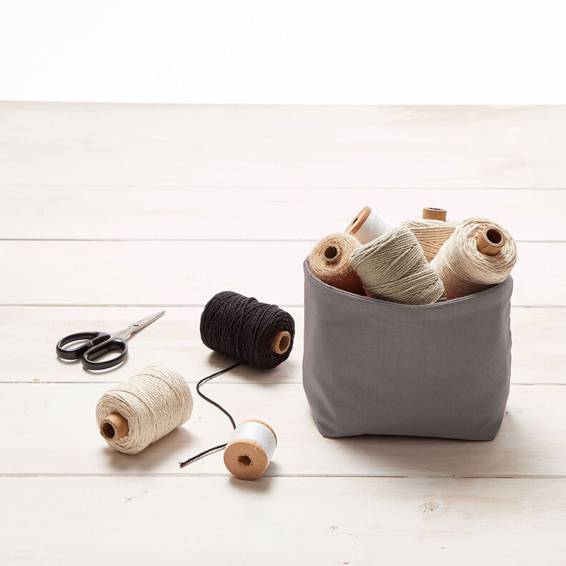 Tecido de algodão Cretone Liso – cinzento escuro,  image number 7