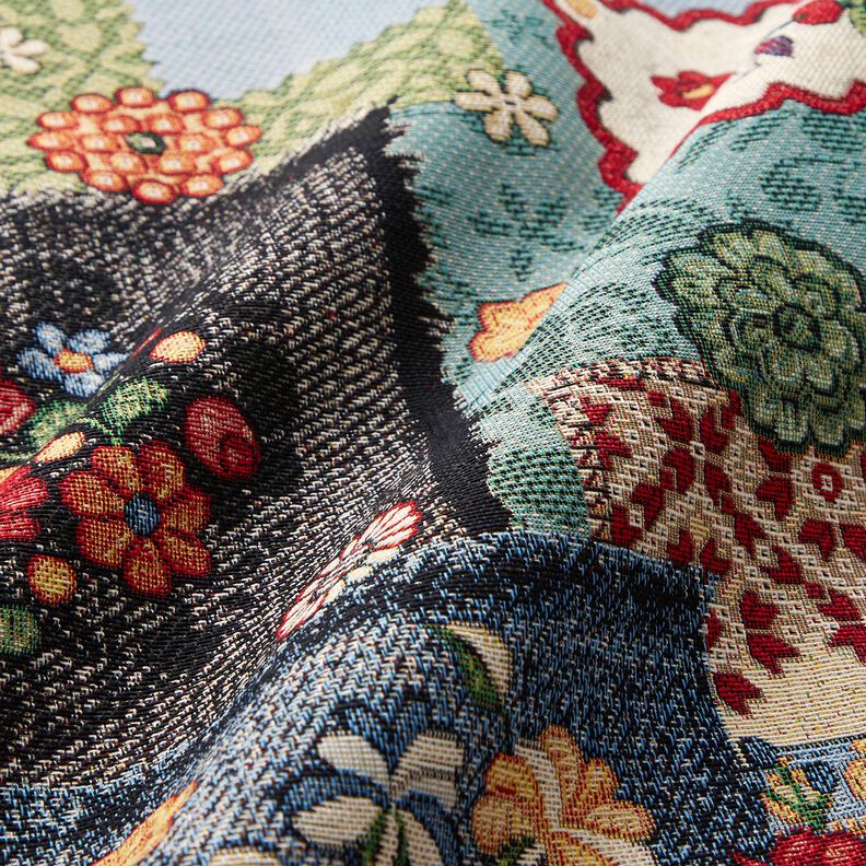 Tecido para decoração Gobelina Retalhos para calças de ganga – bege claro/azul ganga,  image number 2