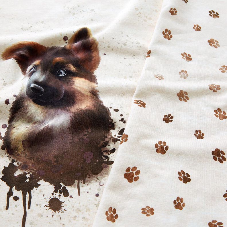 French Terry Sweat de verão Pastor-alemão Barra | Glitzerpüppi – bege claro,  image number 2