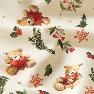 Tecido de algodão Cretone Ursos de Natal – bege claro, 