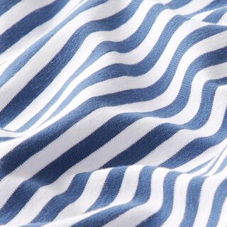 Jersey de algodão Riscas estreitas – azul ganga/branco, 