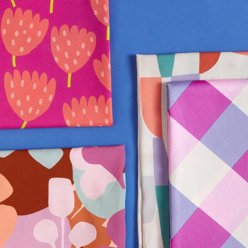 Cetim de algodão Large Gingham | Nerida Hansen – púrpura média/branco sujo,  image number 5