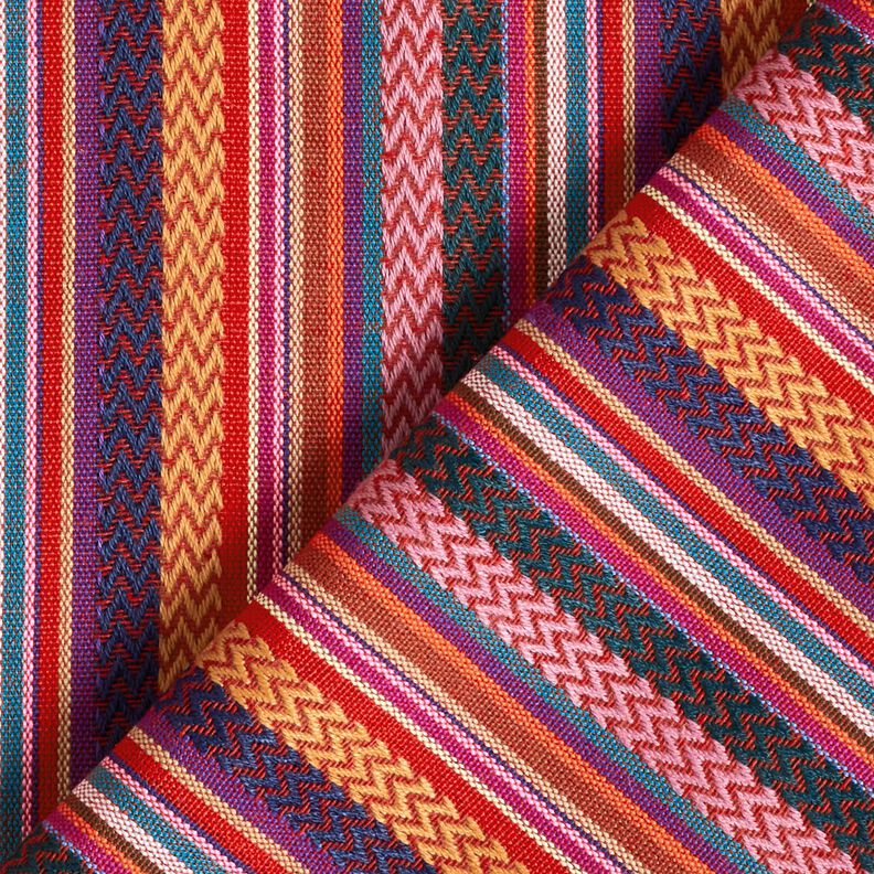 Tecido para decoração Jacquard Riscas Chevron – carmin/verde,  image number 4