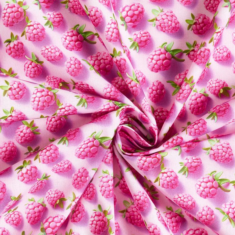 Tecido de algodão Popelina Framboesas garridas – púrpura média/verde maçã,  image number 3