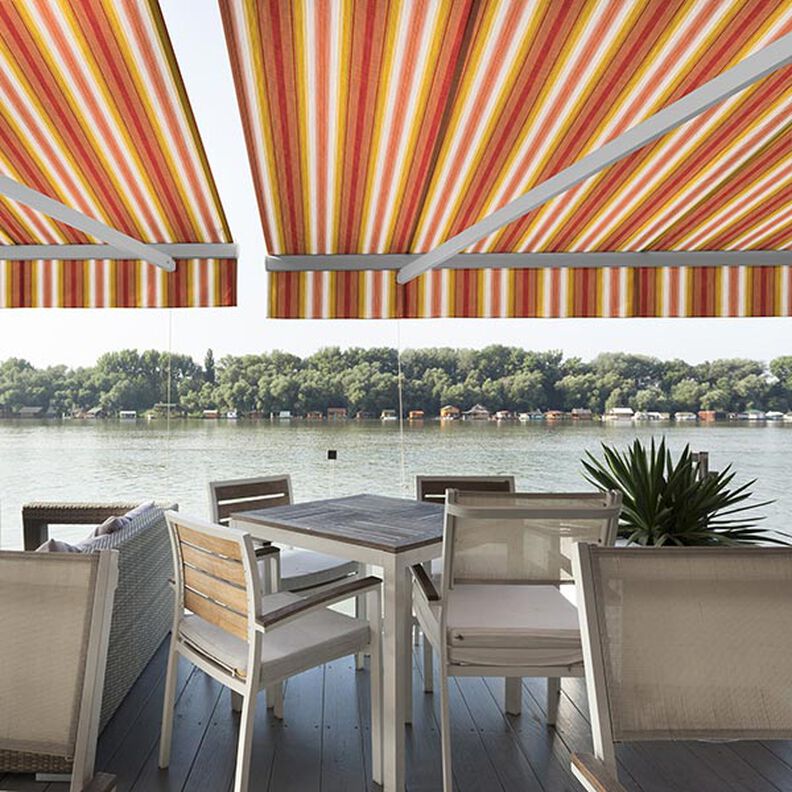 Tecido para toldos Riscas melange – terracota/mostarda,  image number 11