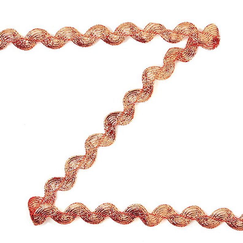 Cordão serrilhado Lurex [12 mm] - cobre,  image number 1