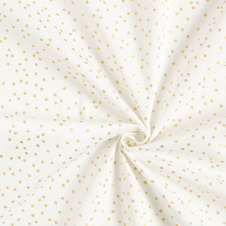 Tecido de algodão Popelina Pintas finas – branco sujo/dourado,  image number 3