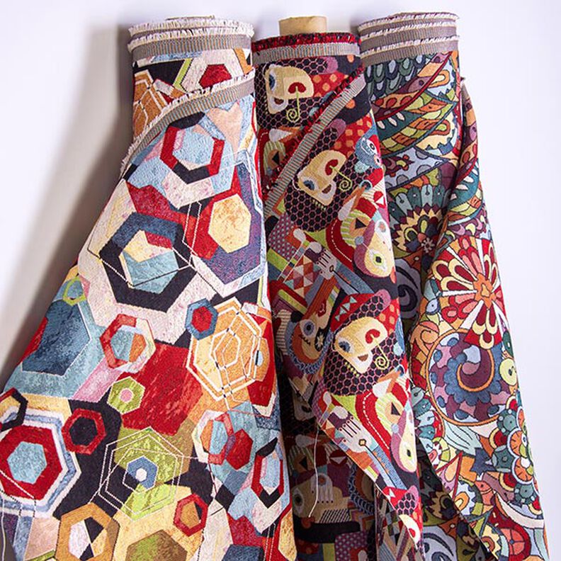 Tecido para decoração Gobelina Rostos abstratos – preto,  image number 3