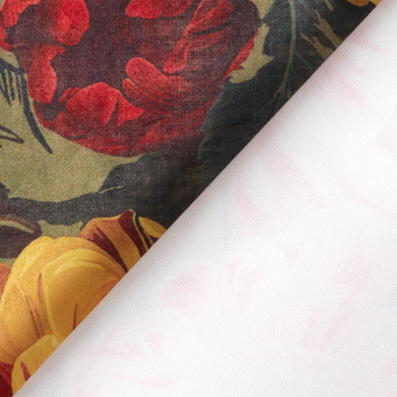 Veludo para decoração Peónias – caqui/vermelho escuro,  image number 5