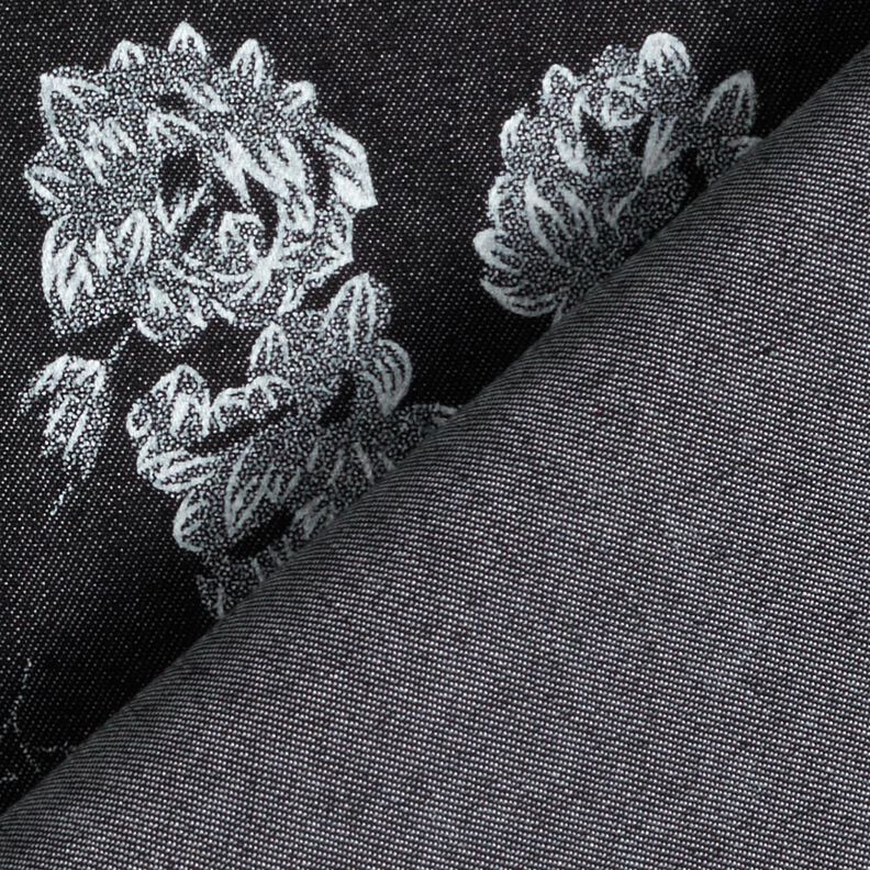 Chambray Rosas pequenas – preto/branco,  image number 4