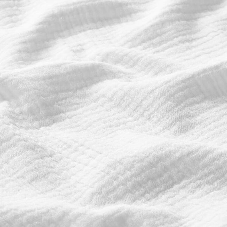 GOTS Musselina/ Tecido plissado duplo | Tula – branco,  image number 3