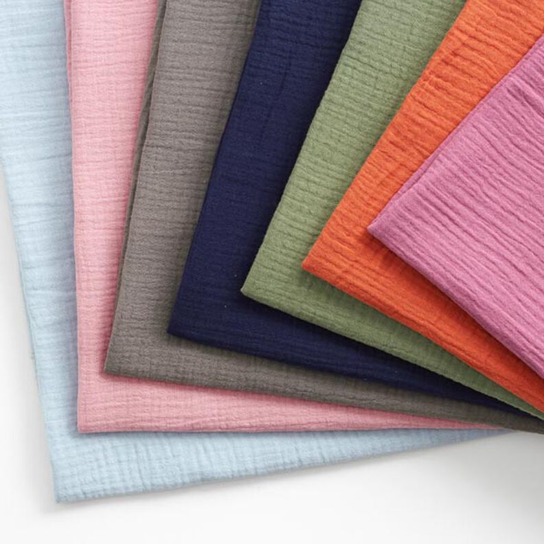 GOTS Musselina/ Tecido plissado duplo | Tula – azul bebé,  image number 7