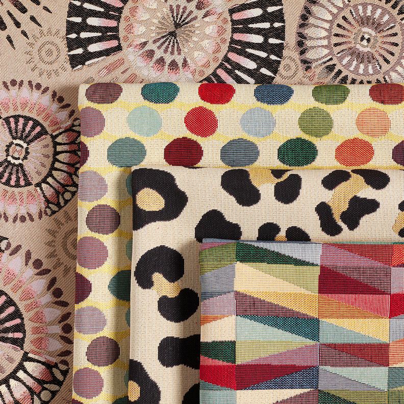 Tecido para decoração Gobelina Ziguezague gráfico – bege claro/carmin,  image number 5