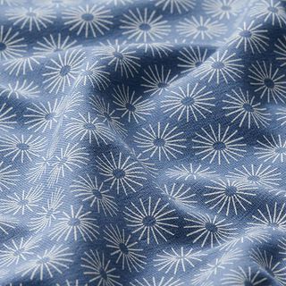 Jersey de algodão flores de brilho – azul ganga, 