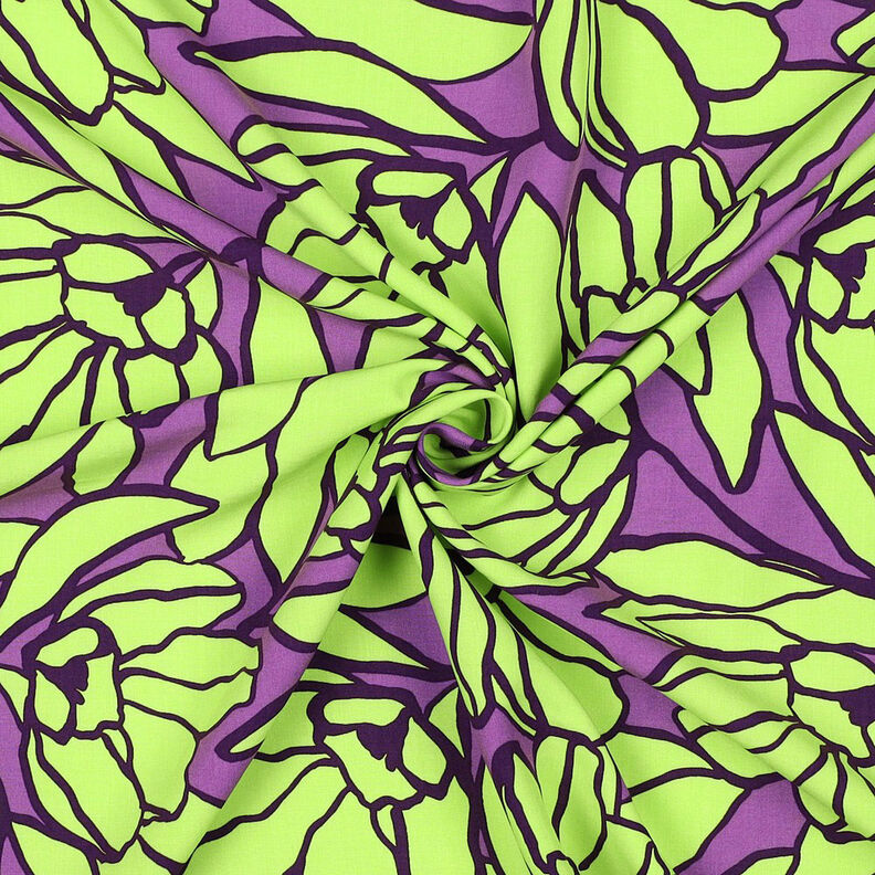 Lenzing Ecovero Inked Bouquet | Nerida Hansen – vermelho violeta médio/verde lima,  image number 4