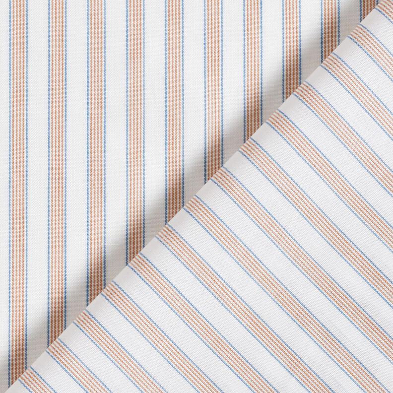 Tecido de algodão Riscas bicolores – branco sujo/damasco,  image number 4