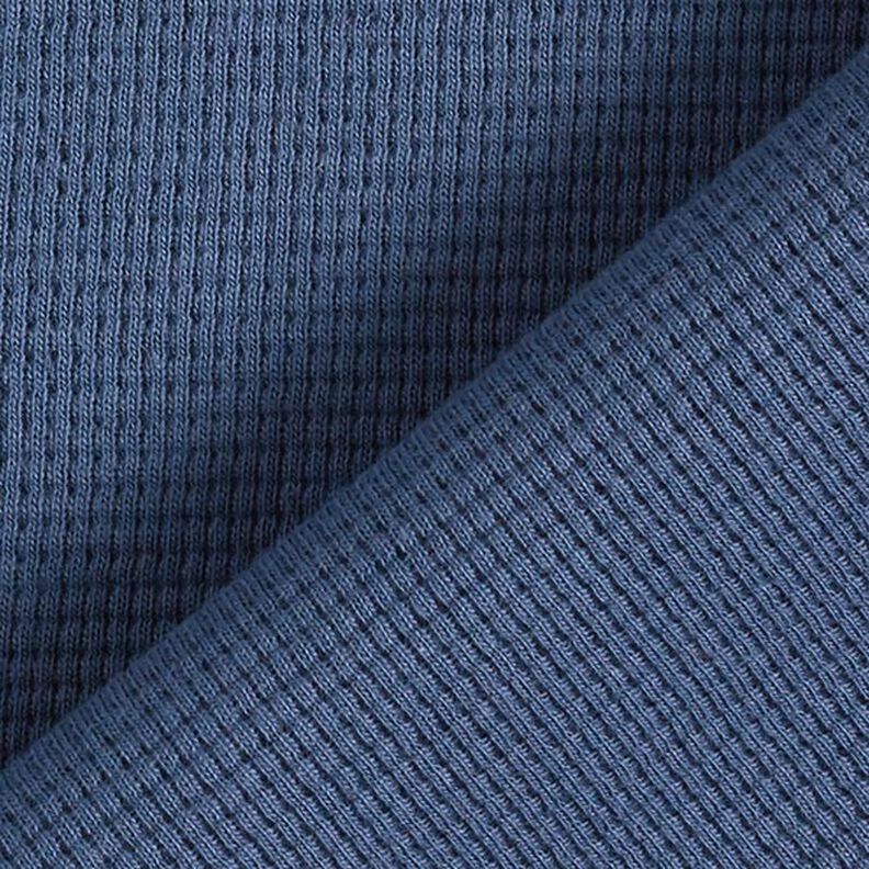 Jersey mini favos de algodão lisa – azul ganga,  image number 4
