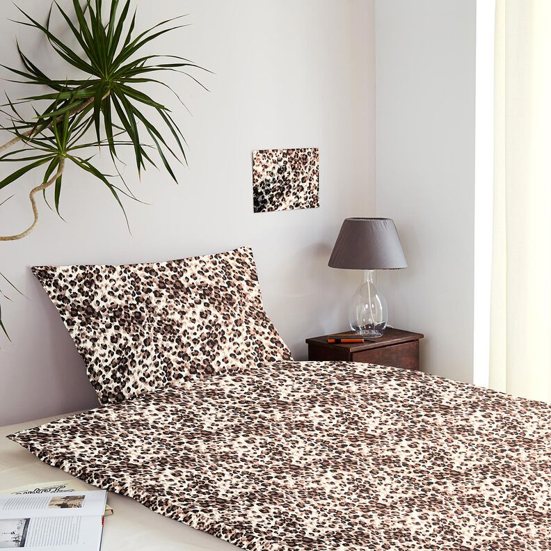 Tecido de algod&atilde;o Cretone Sarapintas Leo &ndash; bege claro/preto,  image number 6