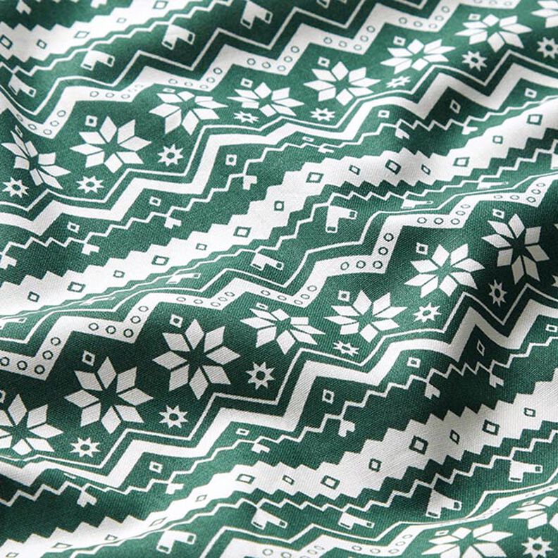 Tecido de algodão Popelina Padrão norueguês – verde pinheiro,  image number 2