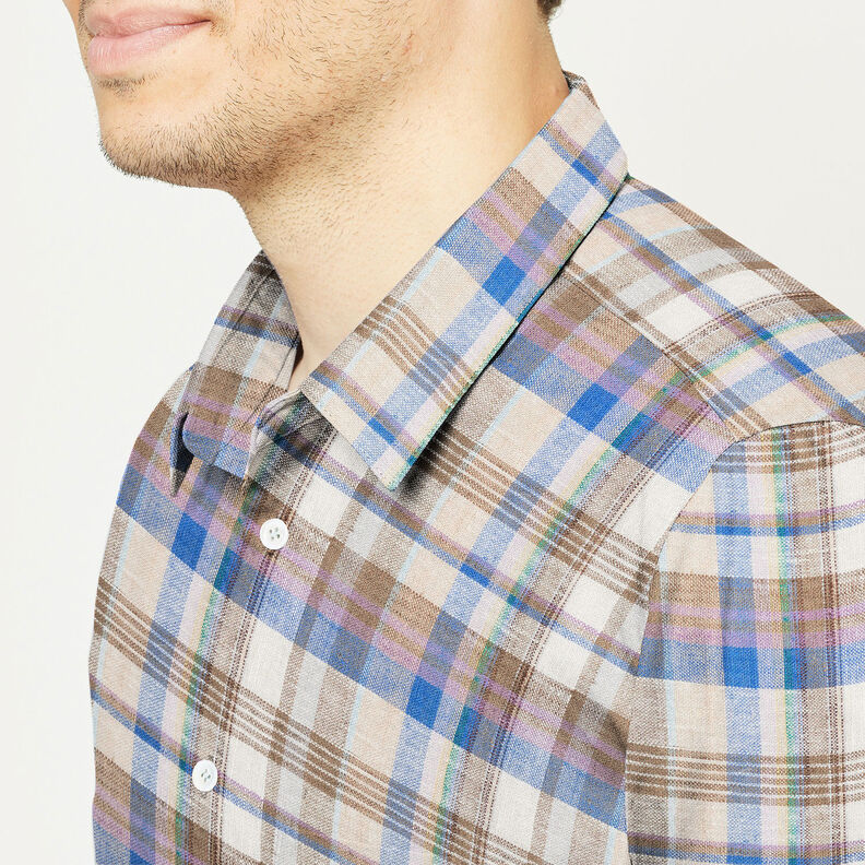 Mistura de viscose e linho Checks – oliva,  image number 7