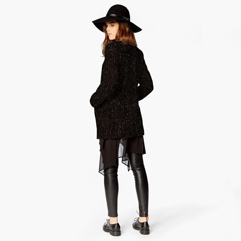 Chenille Malha Jacquard Brilho – preto/prata antiga metálica,  image number 4