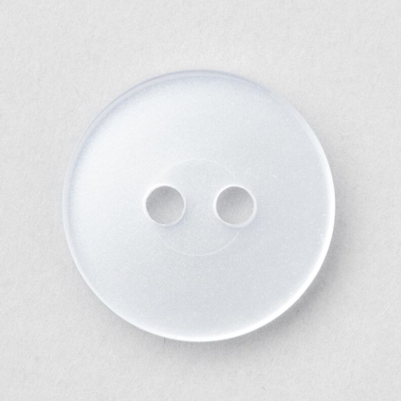 Botão de 2 furos brilhante [Ø 15 mm] – branco,  image number 1
