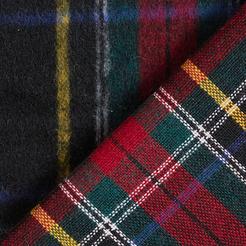 Tecido para sobretudos Mistura de pura lã Xadrez escocês – preto/vermelho,  image number 4