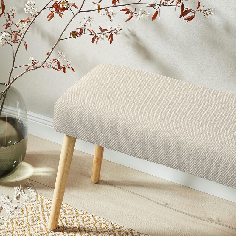 Tecido para decora&ccedil;&atilde;o Jacquard pequeno desenho quadriculado &ndash; natural,  image number 4