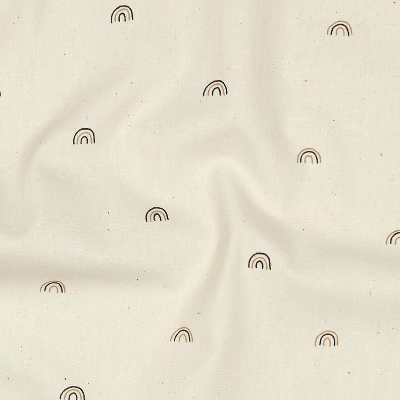 GOTS Popelina de algodão Pequenos arco-íris | Poppy Fabrics – natural/castanho-avermelhado,  image number 2