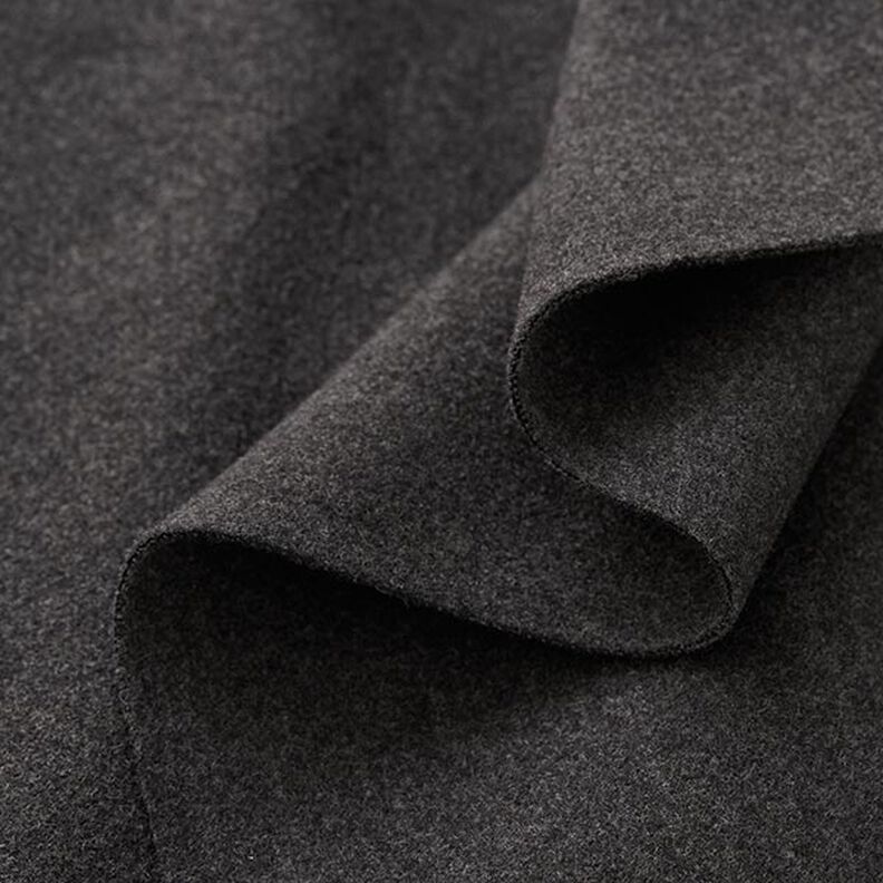 Tecido para sobretudos melange de poliéster reciclado – antracite,  image number 3