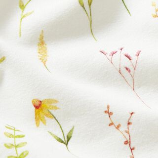 Jersey de algodão Flores dos prados em aguarela Impressão Digital – marfim/rosa embaçado, 