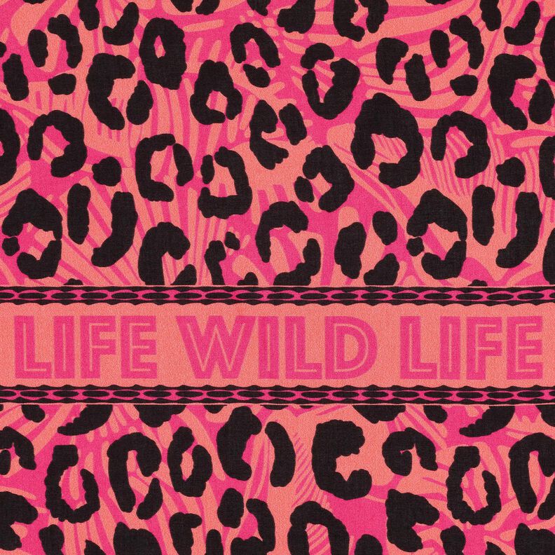 Viscose Voile Leo e flores Design de rebordo Barra – pink/laranja,  image number 6