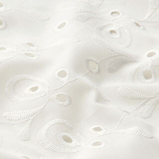 Tecido de algodão Bordado inglês Gavinha – branco, 