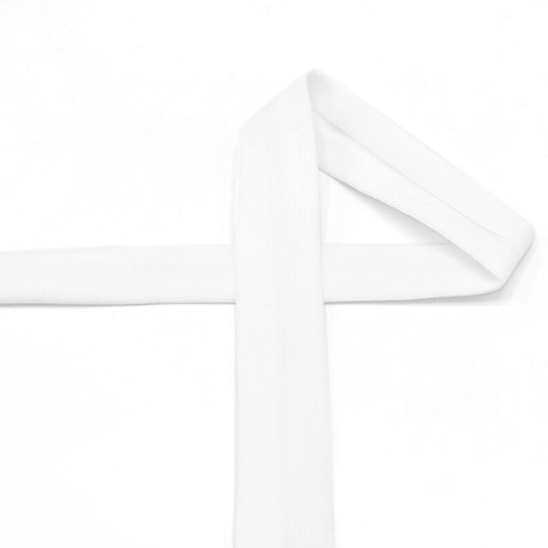 Fita de viés Jersey de algodão [20 mm] – branco,  image number 2