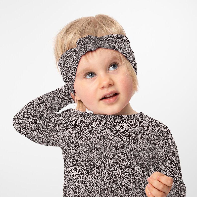 Jersey de algodão Mini estampado Leo – rosa-claro/preto,  image number 6