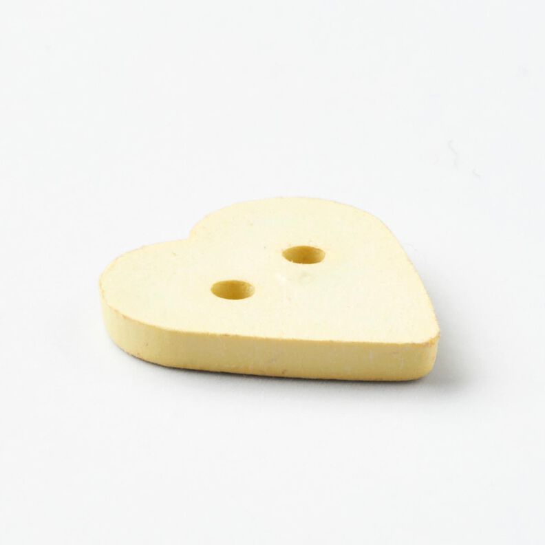 Botão de coração [Ø 15 mm] – amarelo-baunilha,  image number 3