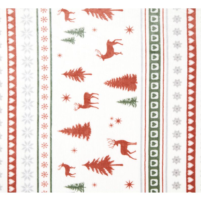 Tecido polar fofinho Veados na neve – marfim/cobre,  image number 1