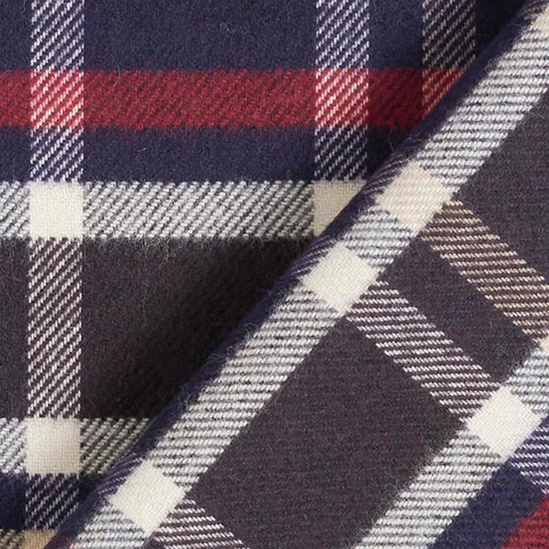 Tecido para sobretudos de algodão leve Xadrez – azul-marinho,  image number 4