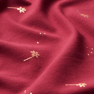 Jersey de algodão Flores Estampado prateado – bordô/cobre, 